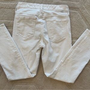 MOTHER White The Looker Crop Jeans